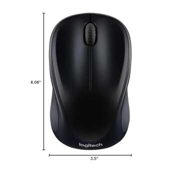 Logitech M317 Wireless Mouse, 2.4 GHz with USB Receiver, 1000 DPI Optical Tracking, 12 Month Battery, Compatible with PC, Mac, Laptop, Chromebook - Black