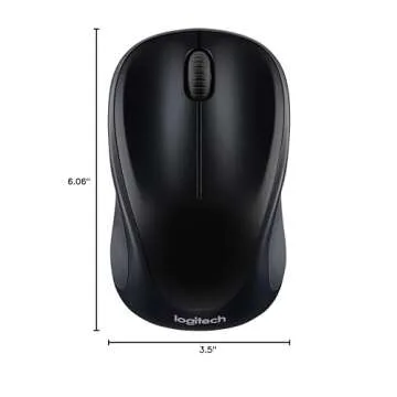 Logitech M317 Wireless Mouse, 2.4 GHz with USB Receiver, 1000 DPI Optical Tracking, 12 Month Battery, Compatible with PC, Mac, Laptop, Chromebook - Black