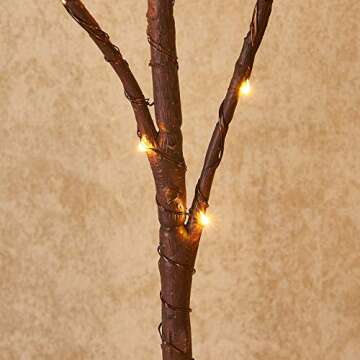 Hairui Lighted Brown Twig Branches Plug in with Dimmer and Timer 30IN 150 LED Fairy Lights, Lighted Willow Branches for Indoor Outdoor Spring Christmas Room Wedding Decoration (Vase Excluded)