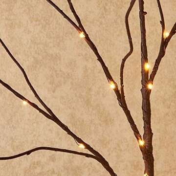 Hairui Lighted Brown Twig Branches Plug in with Dimmer and Timer 30IN 150 LED Fairy Lights, Lighted Willow Branches for Indoor Outdoor Spring Christmas Room Wedding Decoration (Vase Excluded)