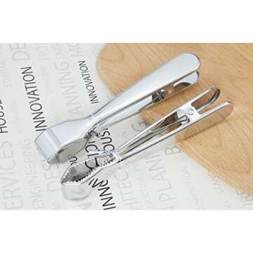 Premium HINMAY Stainless Steel Ice Tongs Set - 6-3/4 Inch