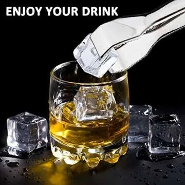 Premium HINMAY Stainless Steel Ice Tongs Set - 6-3/4 Inch