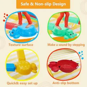 Balance Beams Stepping Stones For Kids - 12 Piece Turtle Jumping Stepping Stones Balance Beams, Toddler Indoor or Outdoor Play Obstacle Course, Sensory Play for Active Kids Ages 2 3 4 5 6 Year Old