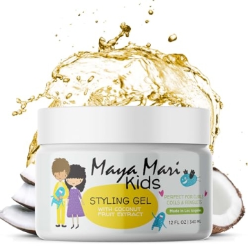 MAYA MARI Kids Hair Styling Gel with Coconut Extract - Gentle & Safe for All Ages, 12 oz