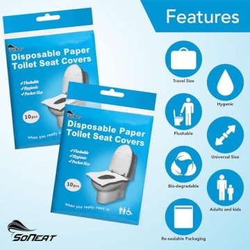 Premium Disposable Toilet Seat Covers 100 Count Flushable Liners