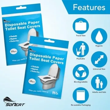 Premium Disposable Toilet Seat Covers 100 Count Flushable Liners