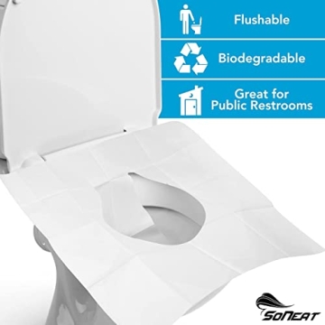 Premium Disposable Toilet Seat Covers 100 Count Flushable Liners