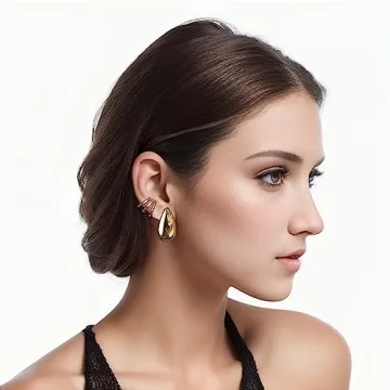 Elegant BRAYEG Teardrop Earrings for Women - Gold Studs