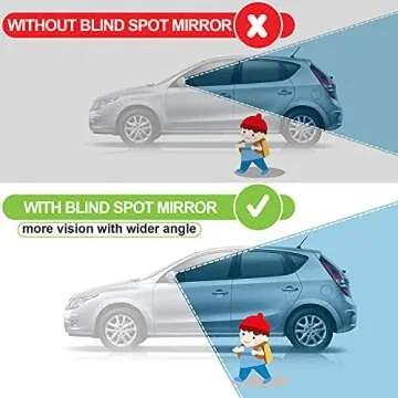 Blind Spot Mirror, 2" Round HD Glass Frameless Convex Rear View Mirror 360° Adjustable Wide Angle Adhesive Rearview Mirrors for All Vehicles Car Van SUV Trailer – 2 Pieces