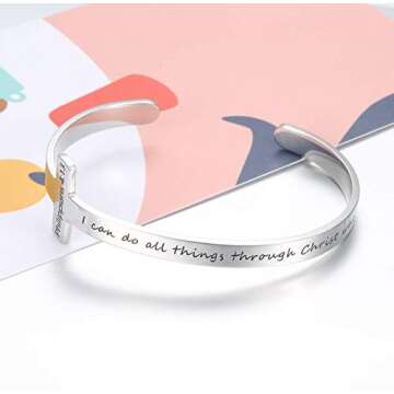 Jewenova Inspirational Cross Bracelet - Faith & Strength Jewelry