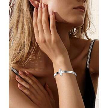 Jewenova Inspirational Cross Bracelet - Faith & Strength Jewelry