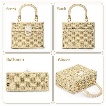 Fecialy Handwoven Rattan Bag - Stylish Beach Tote