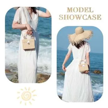 Fecialy Handwoven Rattan Bag - Stylish Beach Tote