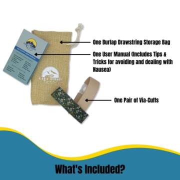 Via-Cuffs Motion Sickness Bands (1 Pair) | Anti Nausea Wristband | Nausea Bands for Pregnancy | Nausea Relief Band Motion Sickness Bracelets for Seasickness, Travel, Vertigo | Morning Sickness Bands