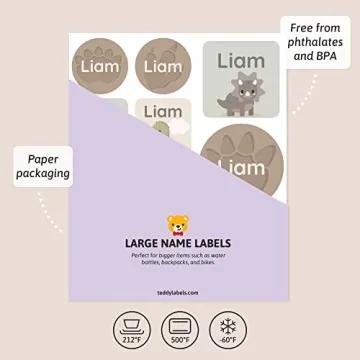 Custom Dinosaur Name Labels for Kids - Waterproof & Durable