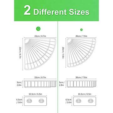 SMARTAKE 2-Pack Corner Shower Caddy, SUS304 Stainless Steel, Wall Mounted Bathroom Shelf with Adhesive, Storage Organizer for Toilet (Pink)