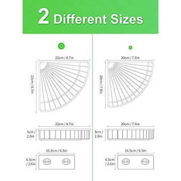 SMARTAKE 2-Pack Corner Shower Caddy, SUS304 Stainless Steel, Wall Mounted Bathroom Shelf with Adhesive, Storage Organizer for Toilet (Pink)