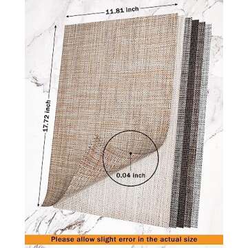 Placemats Table Mats Set of 8 Caramel Washable Indoor/Outdoor Woven Vinyl Placemats Heat-Resistant N...