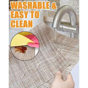 Set of 8 Washable Caramel Placemats for Dining Tables