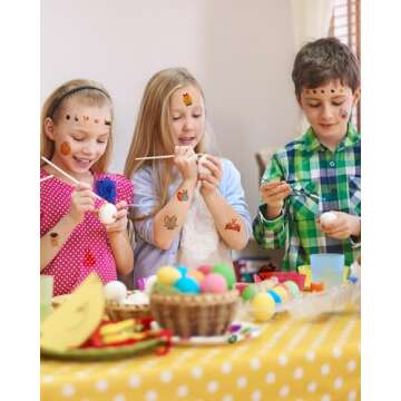 Casciybo Easter Temporary Tattoos for Kids, 10 Sheets Rabbit Waterproof Tattoo Stickers Easter Party Supplies, Fun Easter Basket Stuffers Goodie Bag Fillers, Easter Egg Hunt Games Prizes Gifts