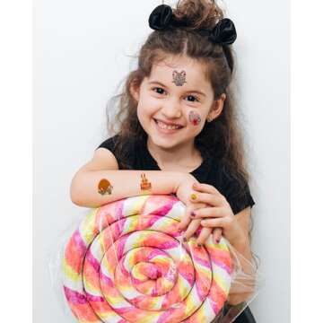 Casciybo Easter Temporary Tattoos for Kids, 10 Sheets Rabbit Waterproof Tattoo Stickers Easter Party Supplies, Fun Easter Basket Stuffers Goodie Bag Fillers, Easter Egg Hunt Games Prizes Gifts