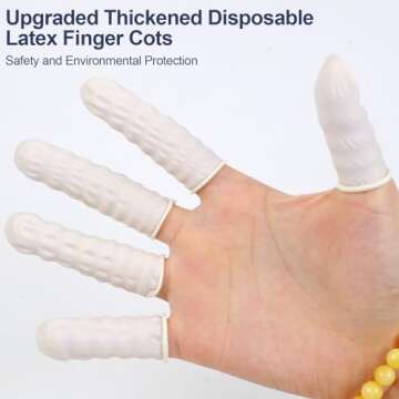 LECWELL Finger Cots Finger Gloves Disposable(Approx 480pcs),Medium Finger Protectors,Finger Covers P...