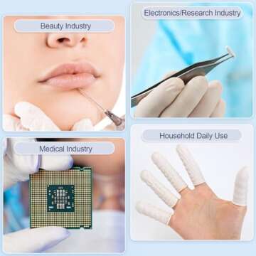 LECWELL Finger Cots Finger Gloves Disposable(Approx 480pcs),Medium Finger Protectors,Finger Covers Protection for Finger Tips,Thumb Protector for Electronic Repair, Handmade, Industrial Apply