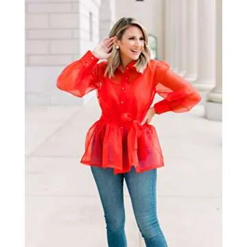 The Drop Women's @shopdandy Organza Shirt with Stretch Cami