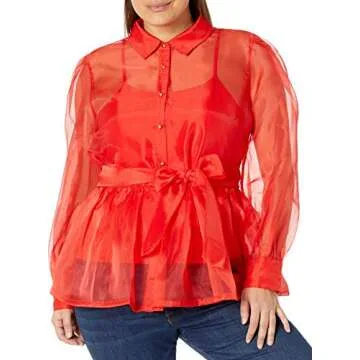 The Drop Women's @shopdandy Organza Shirt with Stretch Cami