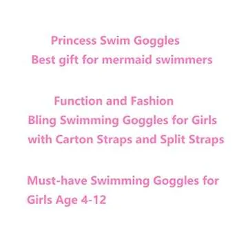 YUENREE Girls Bling Swim Goggles with UV Protection