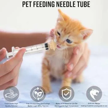 CZTNNZK Silicone Material Kitten Nipples for Nursing, Reusable Kitten Syringe for Feeding,Silicone Pacifier Suitable for Kittens, Puppies and Wild Animals. (Small)