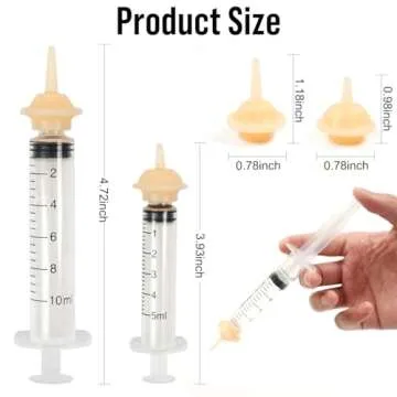 CZTNNZK Silicone Material Kitten Nipples for Nursing, Reusable Kitten Syringe for Feeding,Silicone Pacifier Suitable for Kittens, Puppies and Wild Animals. (Small)