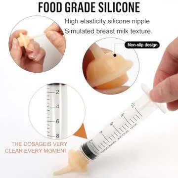 CZTNNZK Silicone Material Kitten Nipples for Nursing, Reusable Kitten Syringe for Feeding,Silicone Pacifier Suitable for Kittens, Puppies and Wild Animals. (Small)