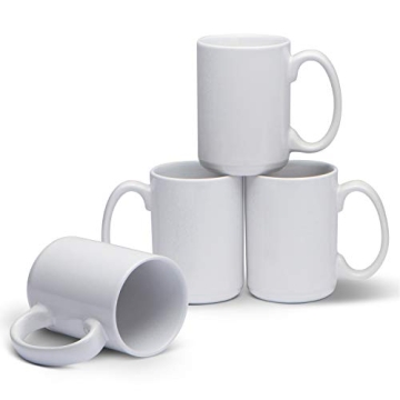 Classic 15oz Ceramic Coffee Mugs with Large Handles