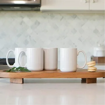 Classic 15oz Ceramic Coffee Mugs with Large Handles