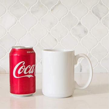 Classic 15oz Ceramic Coffee Mugs with Large Handles