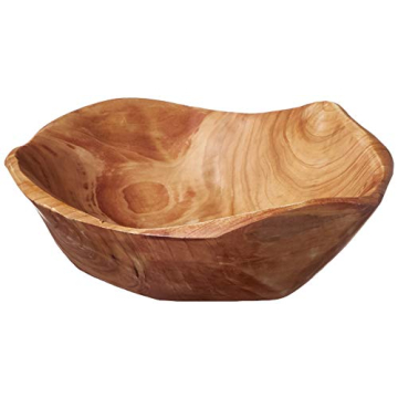 Enrico Root Wood Small Bowl - Artisan Crafted & Eco-Friendly, Brown, 6"