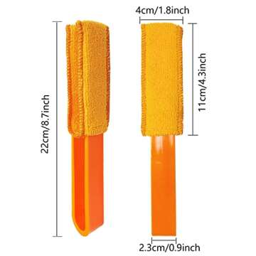 4 Pack Blinds Duster, Window Blinds Cleaner Duster Brush with 4 Microfiber Sleeves, Blinds Cleaning ...