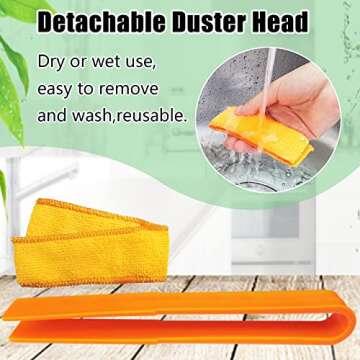 4 Pack Blinds Duster, Window Blinds Cleaner Duster Brush with 4 Microfiber Sleeves, Blinds Cleaning Tools for Window Blinds, Air Conditioner Vents, Fans, Car Vents...
