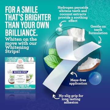 GuruNanda Total Smile Makeover Kit Regular with Cocomint Oil Pulling, Dual Barrel Whitening Mouthwash, Whitening Strips & Butter on Gums Toothbrushes