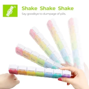 AUVON 7-Day Pill Organizer BPA-Free Spring Open Design