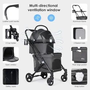 Beberoad Double Pet Stroller - Lightweight and Versatile