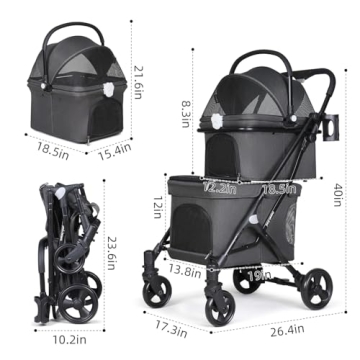 Beberoad Double Pet Stroller - Lightweight and Versatile