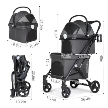 Beberoad Double Pet Stroller - Lightweight and Versatile
