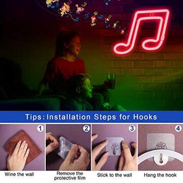 Red Music Neon Sign - LED Neon Signs for Wall Decor，Battery or USB Powered Neon Lights for Bedroom,Suitable for Room Decoration and Girls Gifts