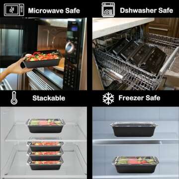 LOKATSE HOME Meal Prep Containers 16 Pack BPA-Free