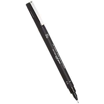 Uni Pin Fineliner Drawing Pen - Sketching Set - Black Ink - 0.03 to 0.8mm - Set of 6