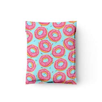 10x13 (100) Sprinkled Donuts Designer Poly Mailers Waterproof Self Sealing Tear Resistant Polymailers Shipping Envelopes Premium Printed Bags For Small Businesses
