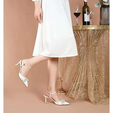 Susanny Sparkly Wedding Heels - Stylish Bow Pumps