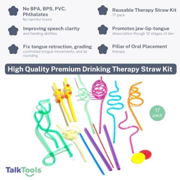 TalkTools Crazy Straws for Kids - Fun, Reusable Oral-Motor Tool